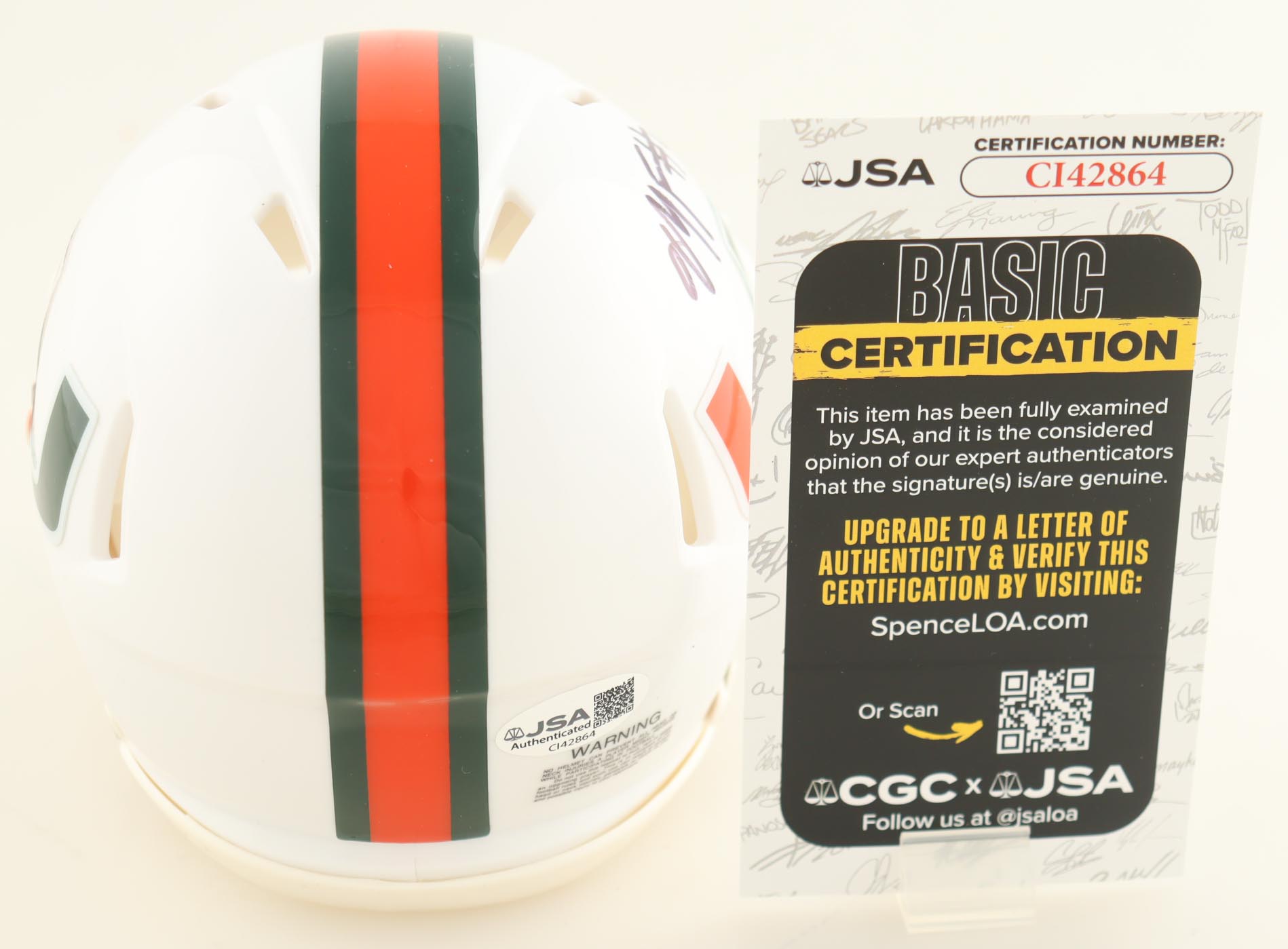 Mark Fletcher Signed Miami Hurricanes Speed Mini Helmet Inscribed "Go Canes!" (JSA) at PristineAuction.com Mark Fletcher Signed Miami Hurricanes Speed Mini Helmet Inscribed "Go Canes!" (JSA) at PristineAuction.com