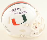 Mark Fletcher Signed Miami Hurricanes Speed Mini Helmet Inscribed "Go Canes" (JSA) at PristineAuction.com