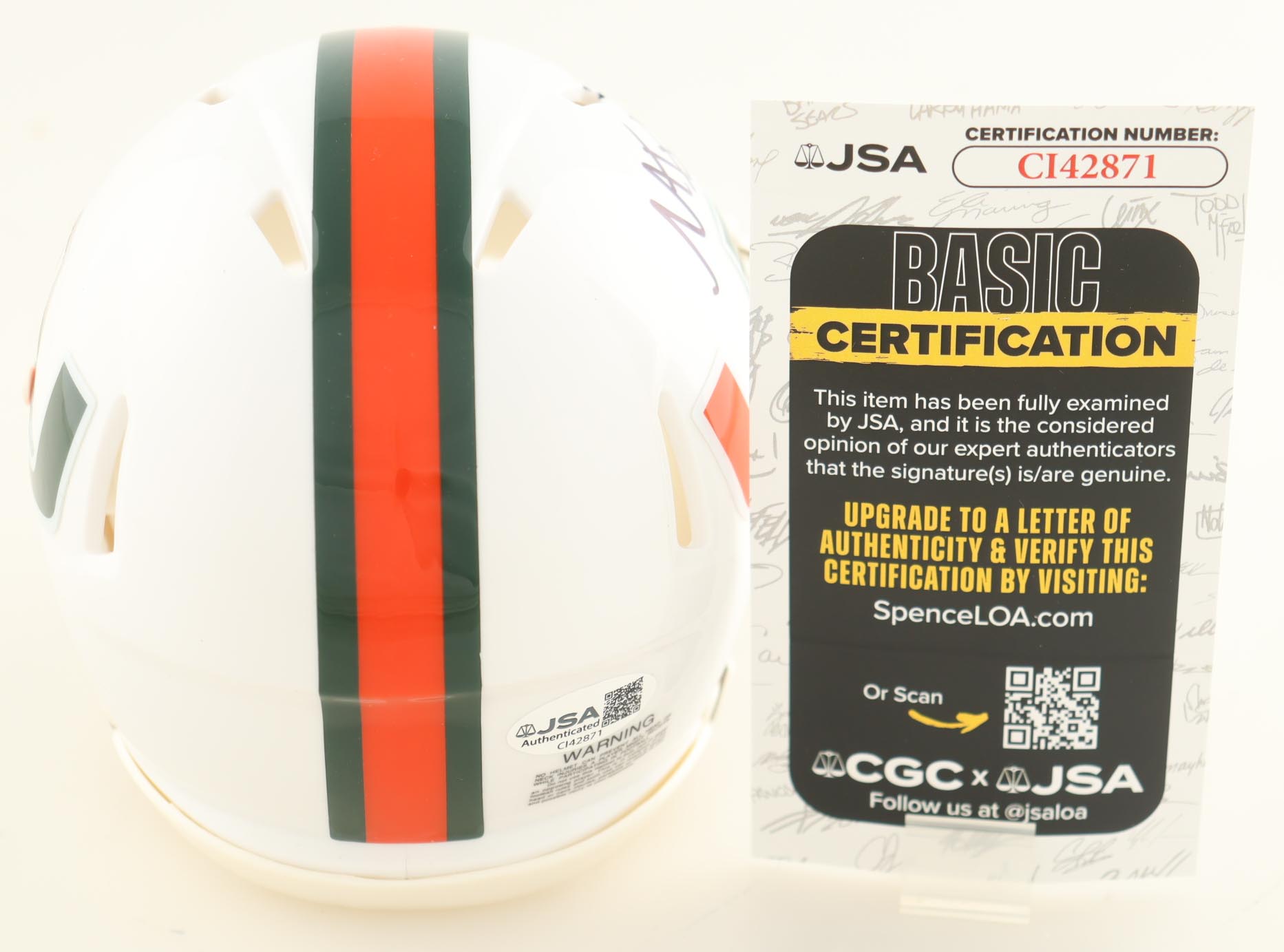 Malachi Toney Signed Miami Hurricanes Speed Mini Helmet (JSA) at PristineAuction.com Malachi Toney Signed Miami Hurricanes Speed Mini Helmet (JSA) at PristineAuction.com
