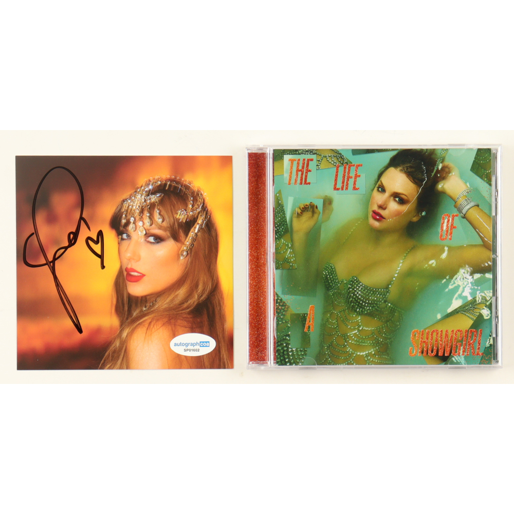 Taylor Swift Signed "The Life of a Showgirl" CD Album Insert With Disc (ACOA) at PristineAuction.com