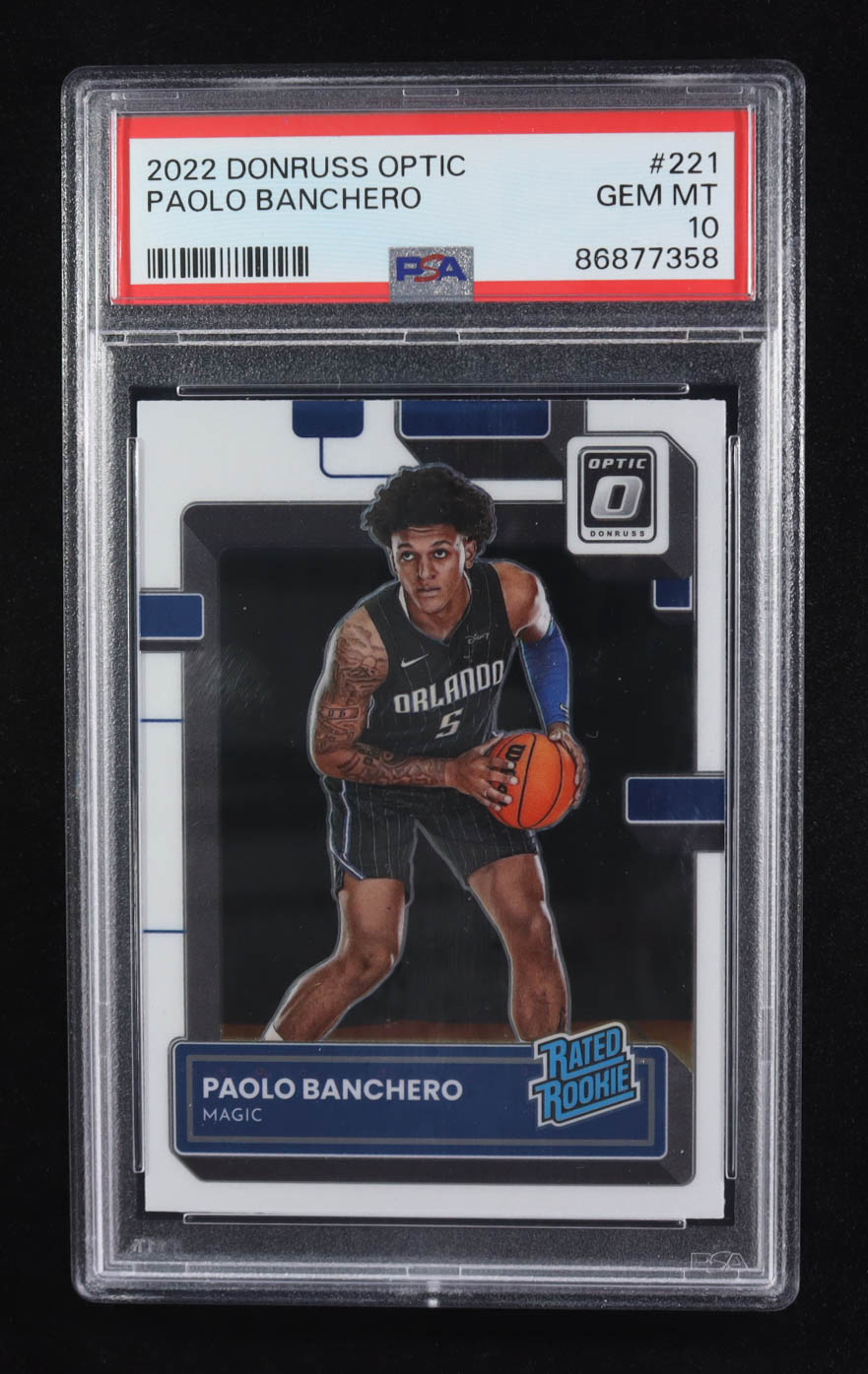 Paolo Banchero 2022-23 Donruss Optic #221 RR RC (PSA 10) at PristineAuction.com Paolo Banchero 2022-23 Donruss Optic #221 RR RC (PSA 10) at PristineAuction.com