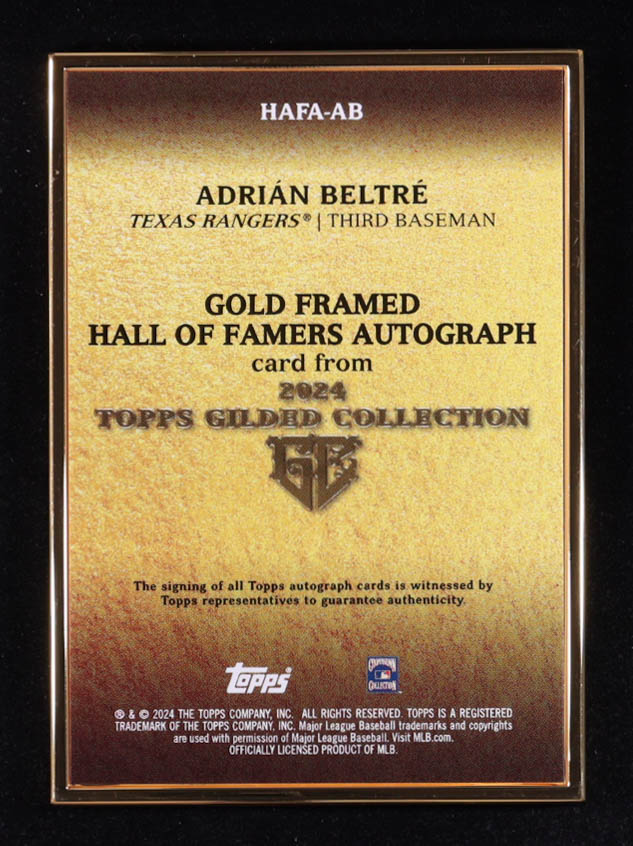 Adrian Beltre 2024 Topps Gilded Collection Gold Framed Hall of Famers Autographs Emerald #HAFAAB #03/25 at PristineAuction.com Adrian Beltre 2024 Topps Gilded Collection Gold Framed Hall of Famers Autographs Emerald #HAFAAB #03/25 at PristineAuction.com