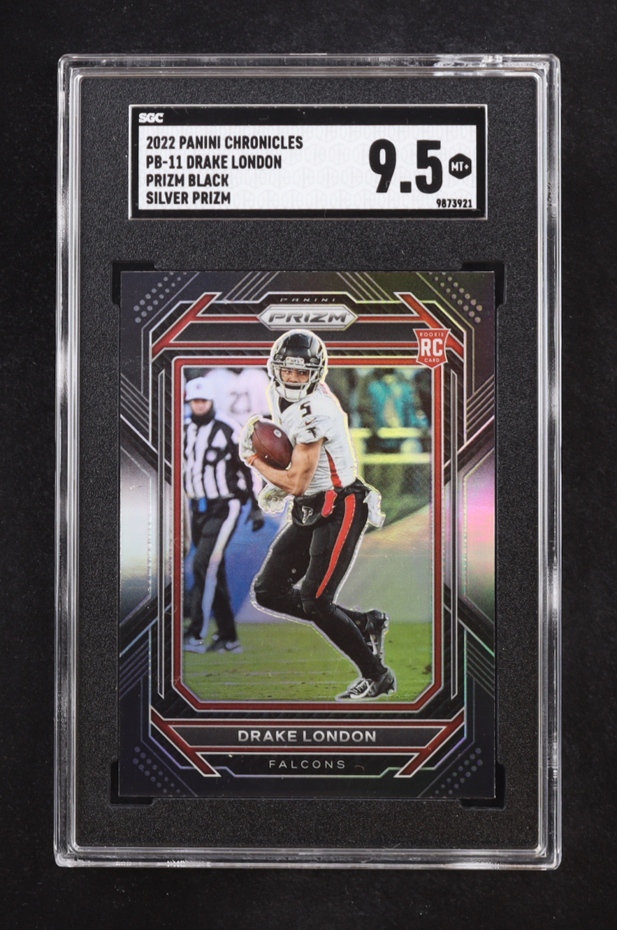 Drake London 2022 Panini Chronicles Prizm Black Silver #11 RC (SGC 9.5) at PristineAuction.com Drake London 2022 Panini Chronicles Prizm Black Silver #11 RC (SGC 9.5) at PristineAuction.com