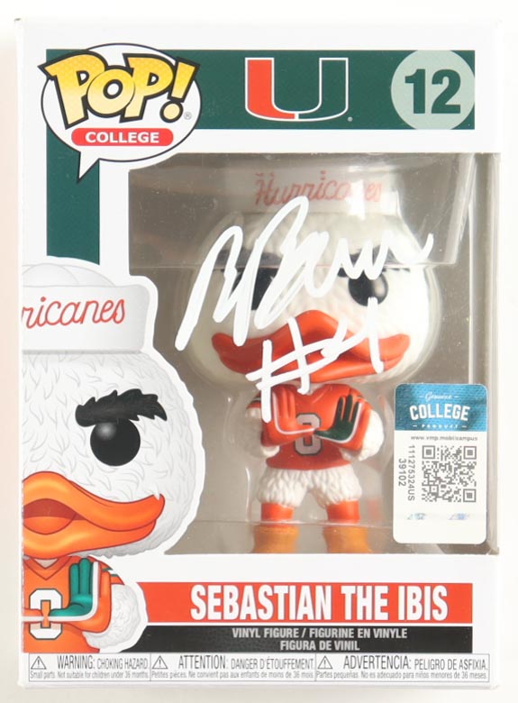 Rueben Bain Jr. Signed "Miami Hurricanes" #12 Sebastian The Ibis Funko Pop! Vinyl Figure (JSA) at PristineAuction.com Rueben Bain Jr. Signed "Miami Hurricanes" #12 Sebastian The Ibis Funko Pop! Vinyl Figure (JSA) at PristineAuction.com