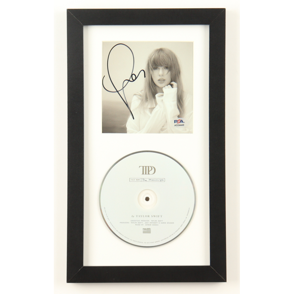 Taylor Swift Signed Custom Framed "The Tortured Poets Department" CD Album Insert Display with Disc (PSA) at PristineAuction.com