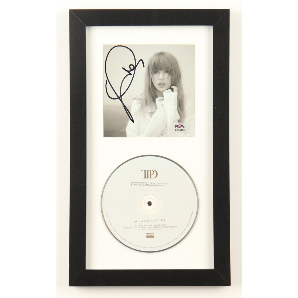 Taylor Swift Signed Custom Framed "The Tortured Poets Department" CD Album Insert Display with Disc (PSA) at PristineAuction.com