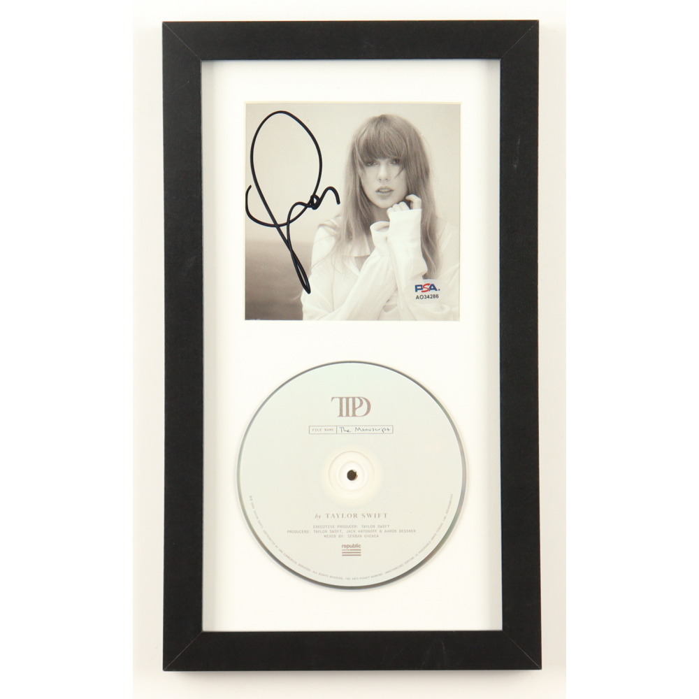Taylor Swift Signed Custom Framed "The Tortured Poets Department" CD Album Insert Display with Disc (PSA) at PristineAuction.com