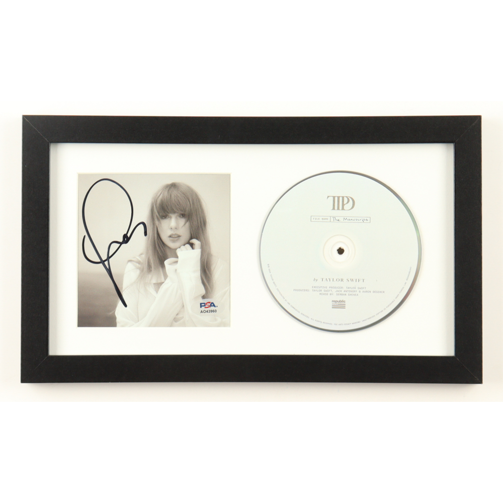 Taylor Swift Signed Custom Framed "The Tortured Poets Department" CD Album Insert Display with Disc (PSA) at PristineAuction.com