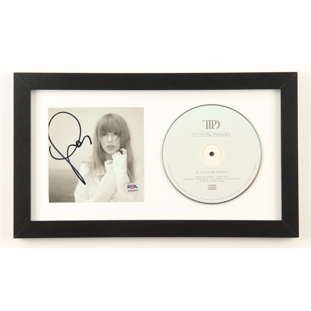 Taylor Swift Signed Custom Framed "The Tortured Poets Department" CD Album Insert Display with Disc (PSA) at PristineAuction.com