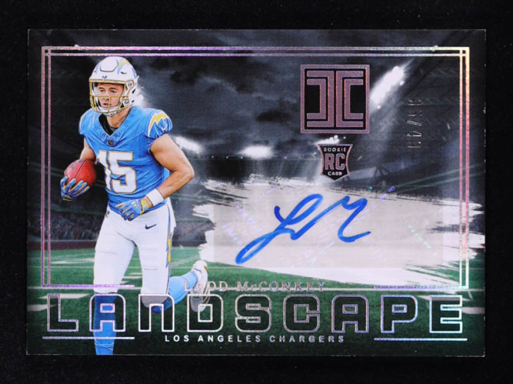Ladd McConkey 2024 Panini Impeccable Rookie Landscape Autographs Silver #10 #35/49 RC