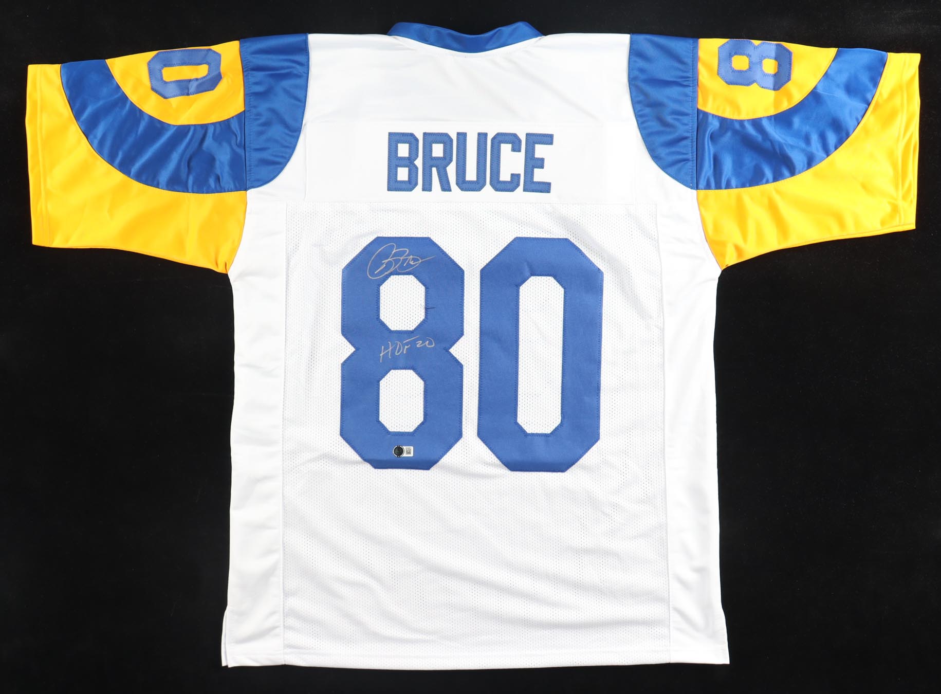 Isaac Bruce Signed Jersey Inscribed "HOF 20" (Beckett) at PristineAuction.com Isaac Bruce Signed Jersey Inscribed "HOF 20" (Beckett) at PristineAuction.com