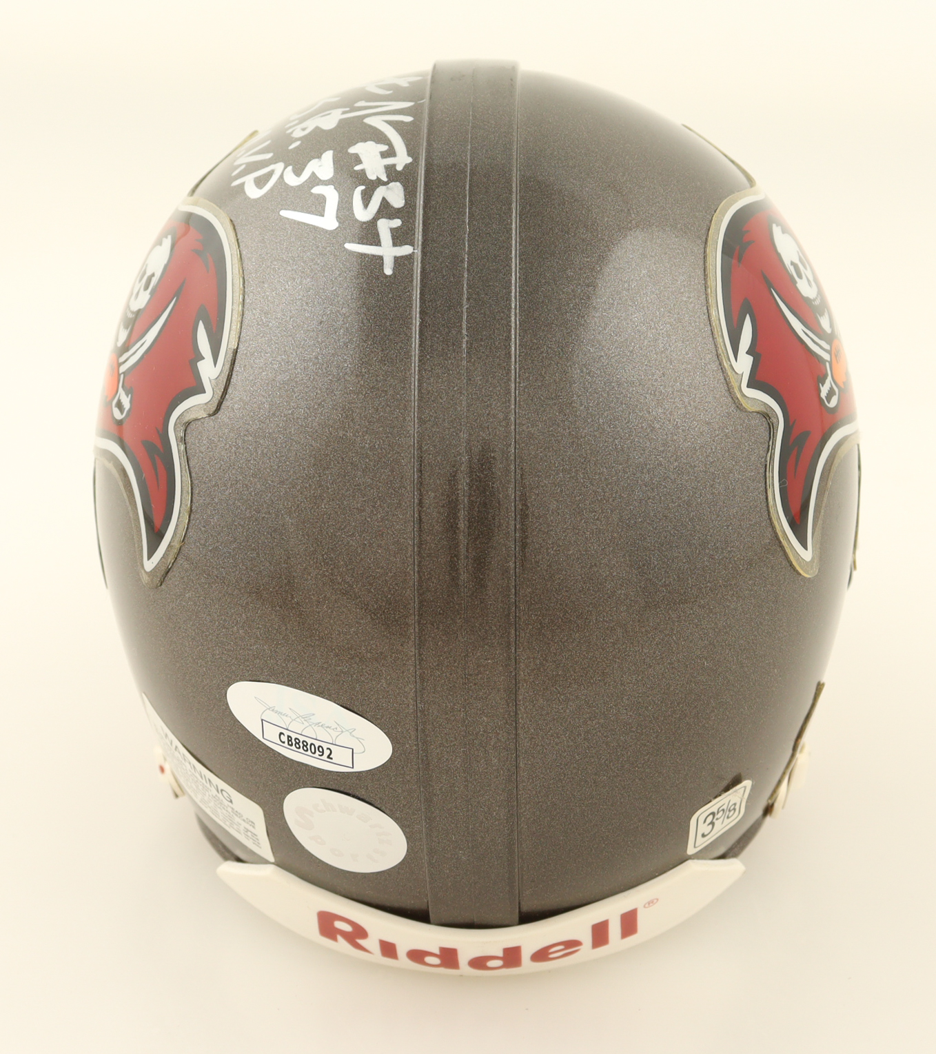 Dexter Jackson Signed Buccaneers Mini Helmet Inscribed "S.B. 37 M.V.P" (JSA & Schwartz) at PristineAuction.com Dexter Jackson Signed Buccaneers Mini Helmet Inscribed "S.B. 37 M.V.P" (JSA & Schwartz) at PristineAuction.com