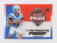Drake Maye 2024 Leaf Metal State Pride Red White and Blue Pre-Production Proof #NNO RC #1/1 at PristineAuction.com