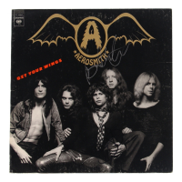 Steven Tyler & Brad Whitford signed by Signed "Get Your Wings" Vintage Vinyl LP Album Jacket (Beckett) at PristineAuction.com