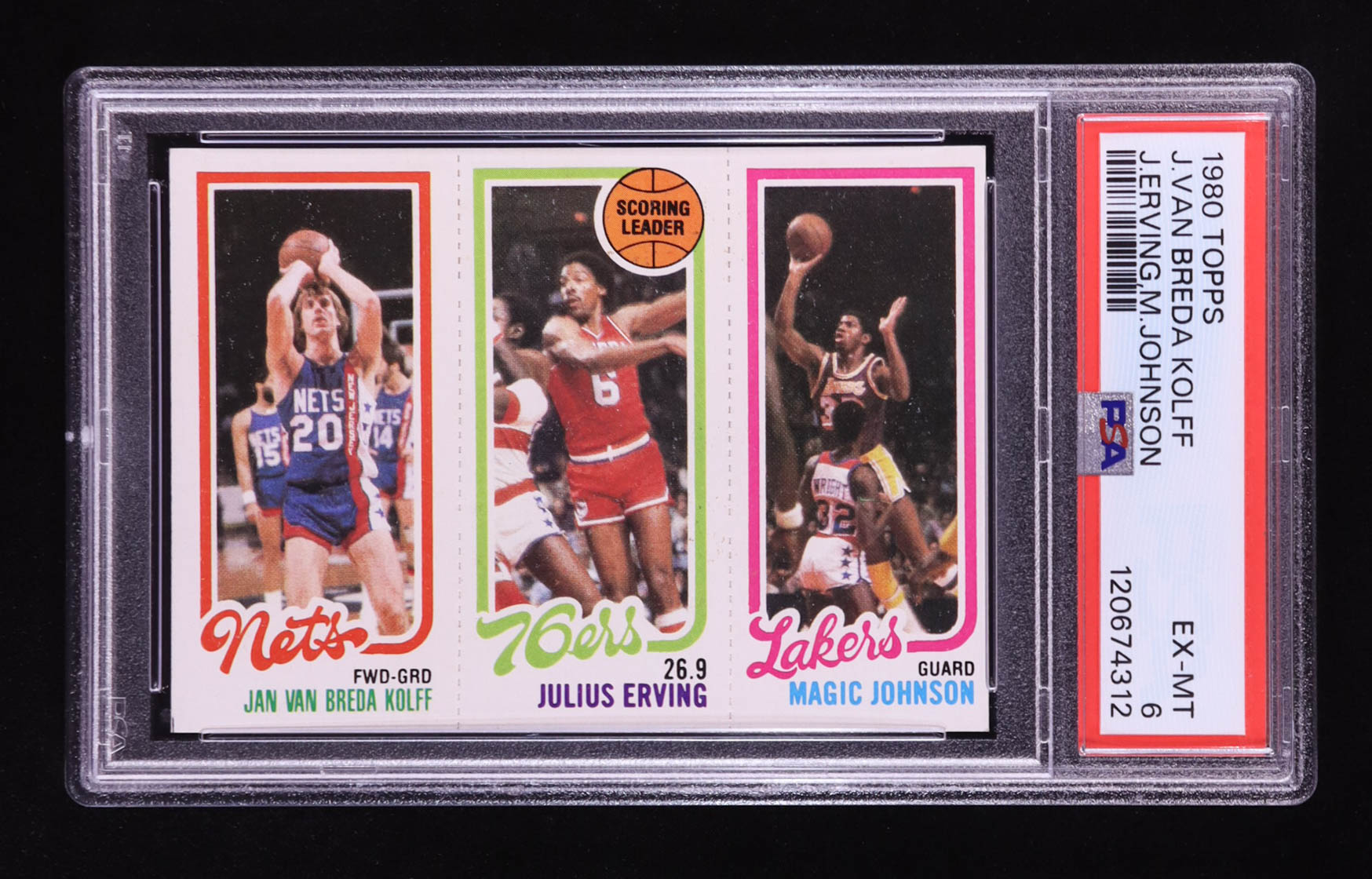 Jan Van Breda Kolff #162 / Julius Erving #174 TL / Magic Johnson #139 1980-81 Topps #146 (PSA 6) at PristineAuction.com Jan Van Breda Kolff #162 / Julius Erving #174 TL / Magic Johnson #139 1980-81 Topps #146 (PSA 6) at PristineAuction.com