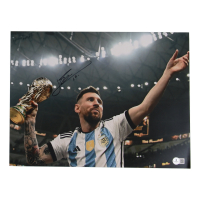 Lionel Messi Signed 12x16 Photo (Beckett) at PristineAuction.com