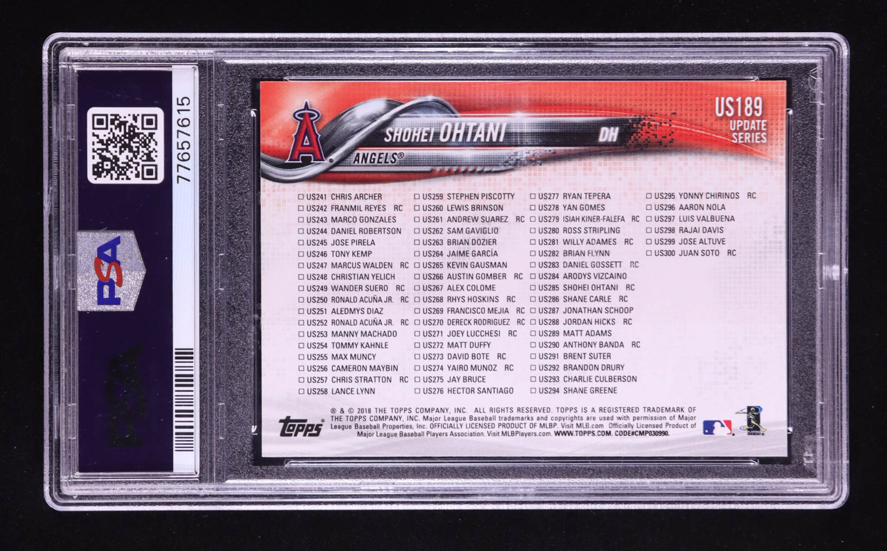 Shohei Ohtani 2018 Topps Update #US189 HL RC (PSA 9) at PristineAuction.com Shohei Ohtani 2018 Topps Update #US189 HL RC (PSA 9) at PristineAuction.com