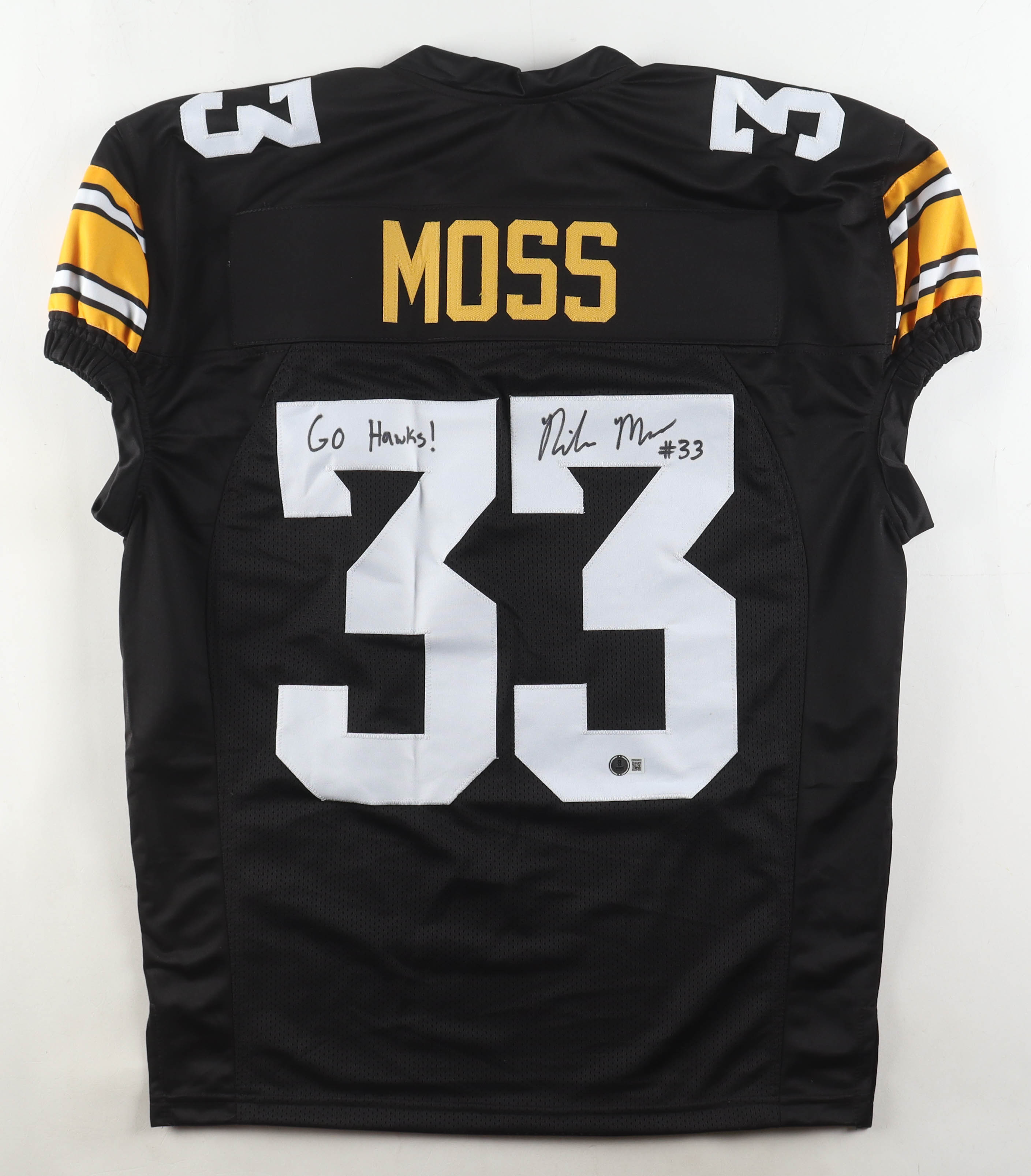 Riley Moss Signed Jersey Inscribed "Go Hawks!" (Beckett) at PristineAuction.com Riley Moss Signed Jersey Inscribed "Go Hawks!" (Beckett) at PristineAuction.com