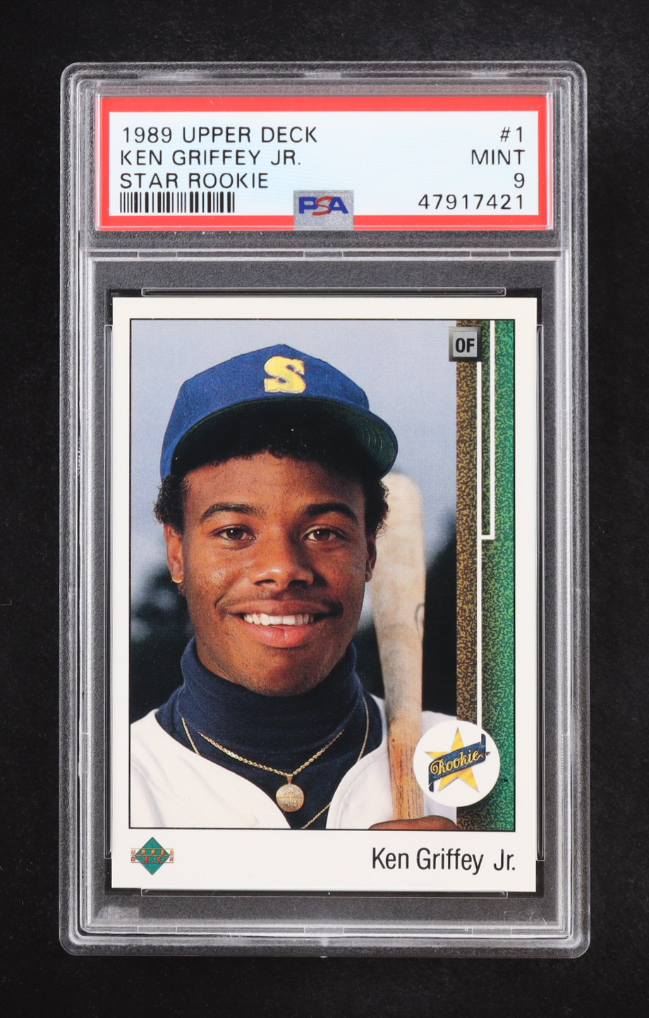 Ken Griffey Jr. 1989 Upper Deck #1 RC (PSA 9) at PristineAuction.com Ken Griffey Jr. 1989 Upper Deck #1 RC (PSA 9) at PristineAuction.com