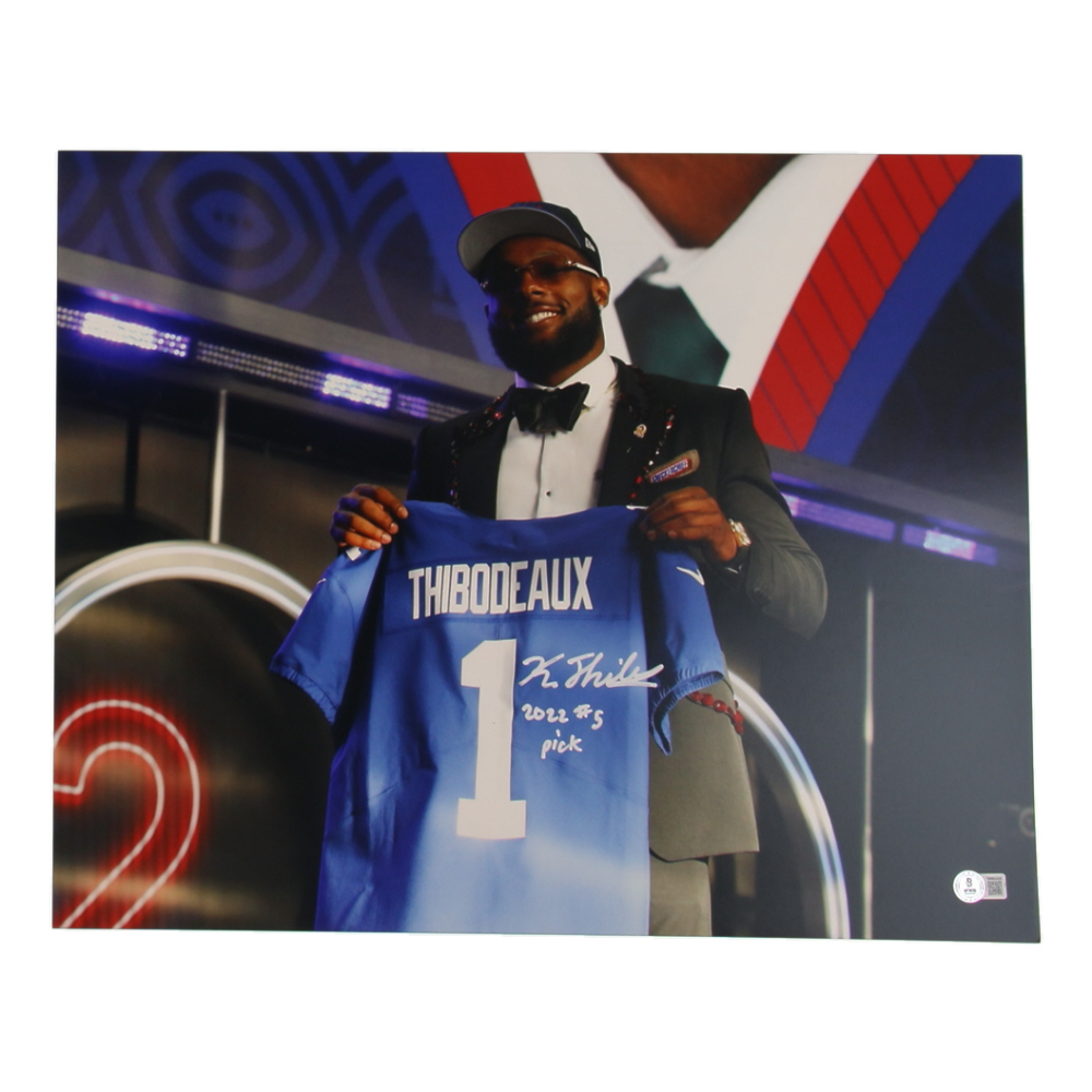 Kayvon Thibodeaux Signed Giants 16x20 Photo Inscribed "2022 #5 Pick" (Beckett) at PristineAuction.com