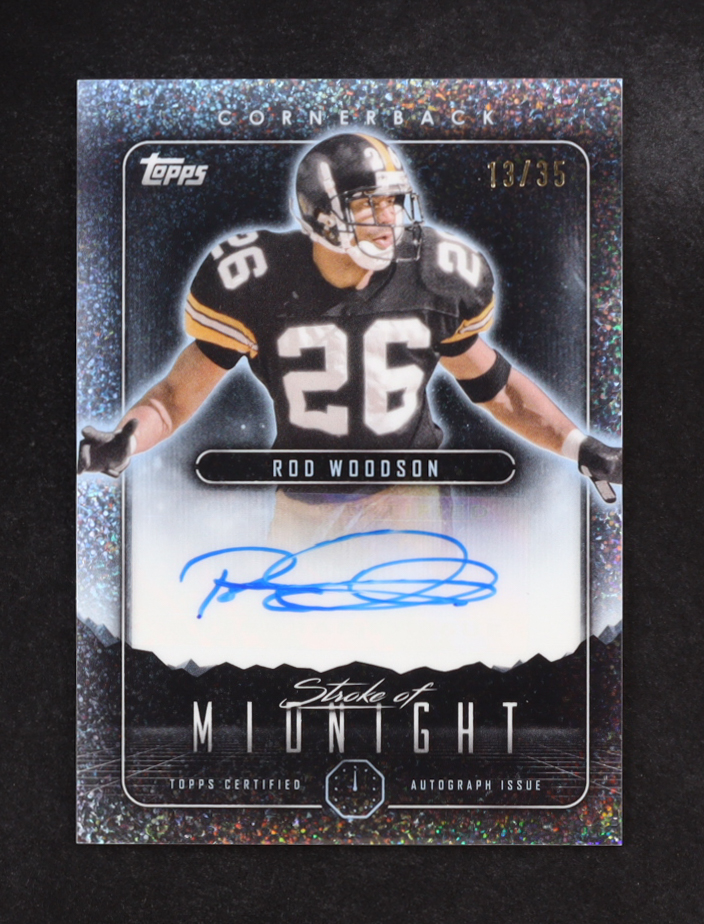 Rod Woodson 2024 Topps Midnight Stroke of Midnight Autographs Winter Solstice #SMA-RW #13/35 at PristineAuction.com Rod Woodson 2024 Topps Midnight Stroke of Midnight Autographs Winter Solstice #SMA-RW #13/35 at PristineAuction.com