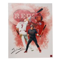 Spencer Steer Signed Reds 16x20 Photo (Playball Ink) at PristineAuction.com