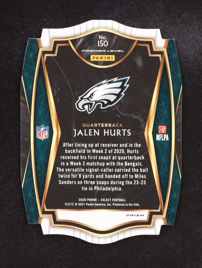 Jalen Hurts 2020 Select Prizm Maroon Die Cut #150 RC at PristineAuction.com Jalen Hurts 2020 Select Prizm Maroon Die Cut #150 RC at PristineAuction.com