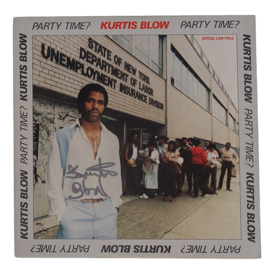 Kurtis Blow Signed Cut with "Party Time?" Vintage Vinyl LP Album Jacket (JSA) at PristineAuction.com Kurtis Blow Signed Cut with "Party Time?" Vintage Vinyl LP Album Jacket (JSA) at PristineAuction.com