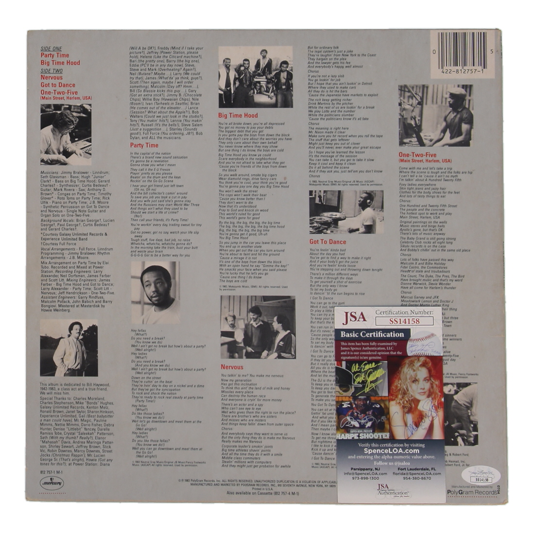 Kurtis Blow Signed Cut with "Party Time?" Vintage Vinyl LP Album Jacket (JSA) at PristineAuction.com Kurtis Blow Signed Cut with "Party Time?" Vintage Vinyl LP Album Jacket (JSA) at PristineAuction.com