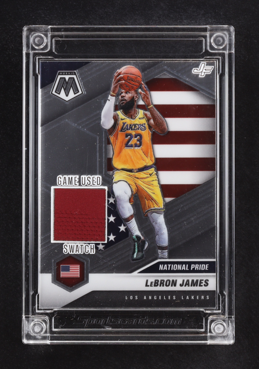 Lebron James 2024 Jersey Fusion Mosaic National Pride Game Used Swatch #LJ17R at PristineAuction.com Lebron James 2024 Jersey Fusion Mosaic National Pride Game Used Swatch #LJ17R at PristineAuction.com