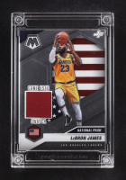 Lebron James 2024 Jersey Fusion Mosaic National Pride Game Used Swatch #LJ17R at PristineAuction.com