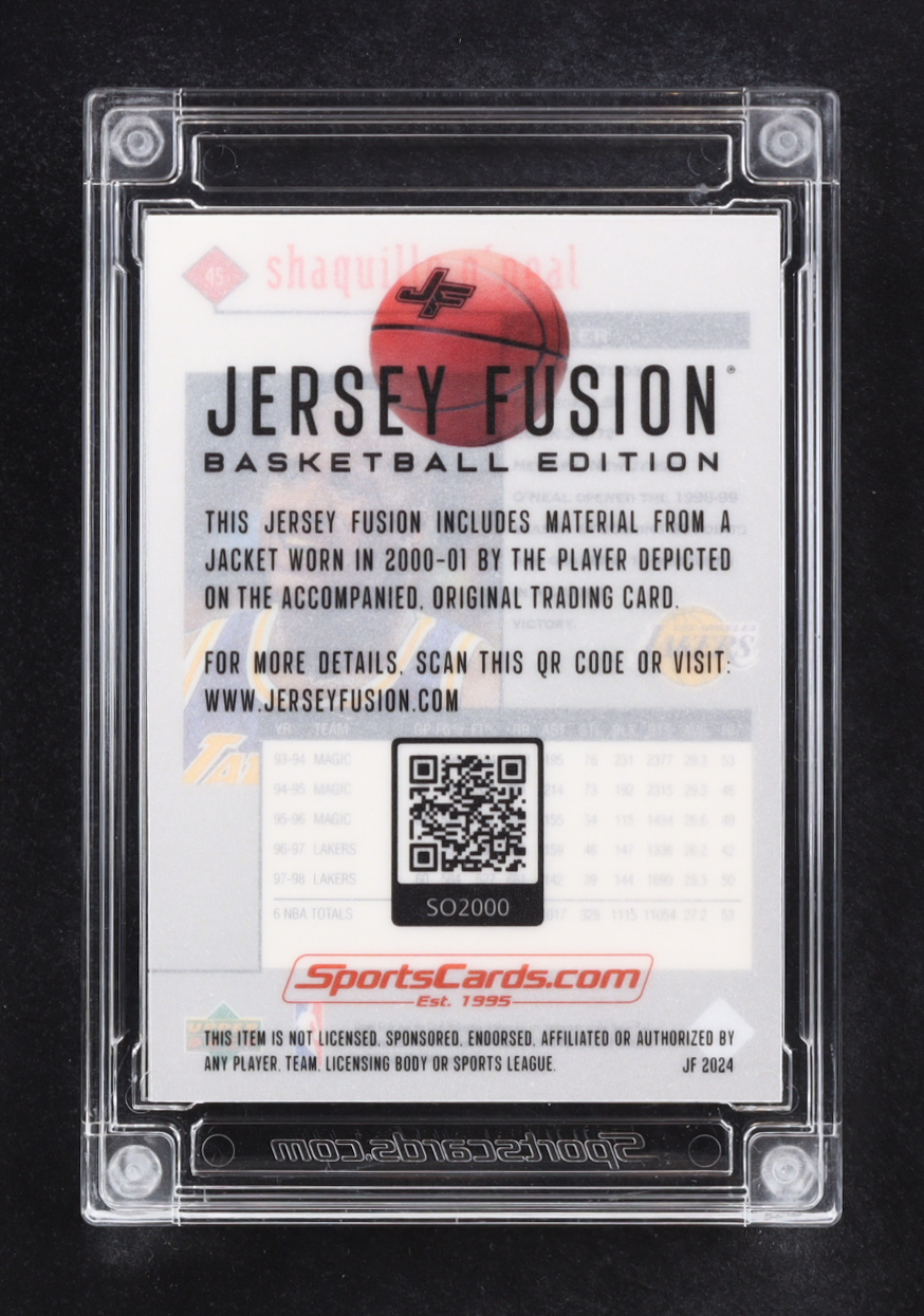 Shaquille O'Neal 2024 Jersey Fusion Black Diamond Game Used Swatch #SO2000 at PristineAuction.com Shaquille O'Neal 2024 Jersey Fusion Black Diamond Game Used Swatch #SO2000 at PristineAuction.com
