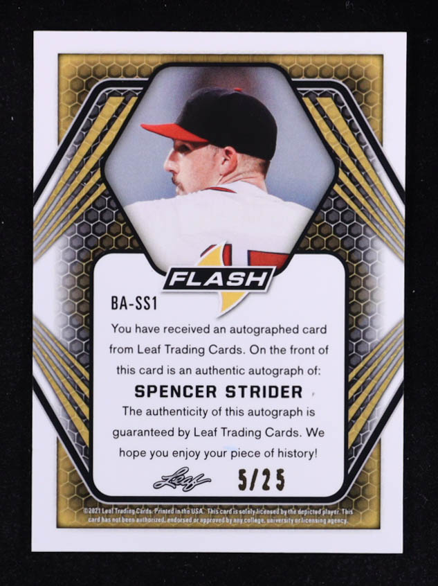 Spencer Strider 2021 Leaf Flash Green #BASS1 #05/25 RC at PristineAuction.com Spencer Strider 2021 Leaf Flash Green #BASS1 #05/25 RC at PristineAuction.com