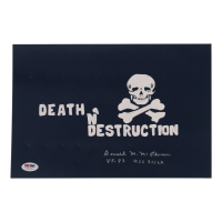 Donald M. McPherson Signed "Death N' Destruction" Original Nose Art (PSA) WWII Navy Ace at PristineAuction.com