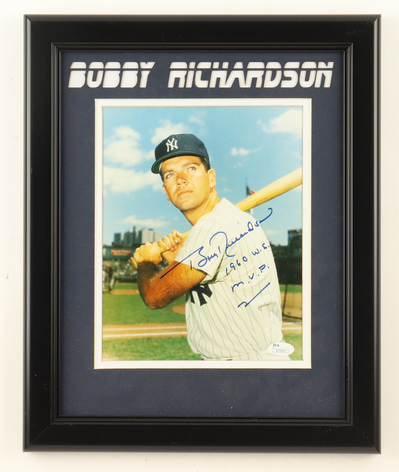 Bill Richardson Signed Yankees Custom Framed Photo Display Inscribed "1960 WS MVP" (JSA) at PristineAuction.com Bill Richardson Signed Yankees Custom Framed Photo Display Inscribed "1960 WS MVP" (JSA) at PristineAuction.com