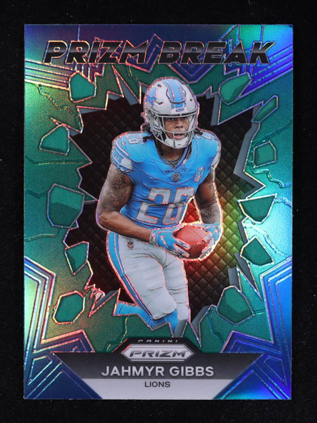 Jahmyr Gibbs 2023 Panini Prizm Prizm Break Prizms Green #5 RC at PristineAuction.com Jahmyr Gibbs 2023 Panini Prizm Prizm Break Prizms Green #5 RC at PristineAuction.com
