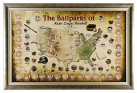 MLB Teams Custom Framed Poster With Game-Used Dirt From Each Team (Steiner) at PristineAuction.com