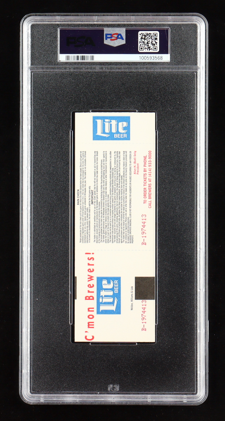 Robin Yount Signed 1992 Brewers Ticket Inscribed "3,000th Hit" (PSA | Autograph Graded PSA 10) at PristineAuction.com Robin Yount Signed 1992 Brewers Ticket Inscribed "3,000th Hit" (PSA | Autograph Graded PSA 10) at PristineAuction.com