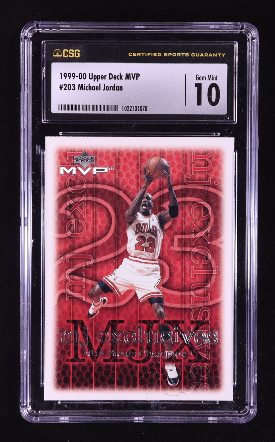 Michael Jordan 1999-00 Upper Deck MVP #203 (CSG 10) at PristineAuction.com Michael Jordan 1999-00 Upper Deck MVP #203 (CSG 10) at PristineAuction.com