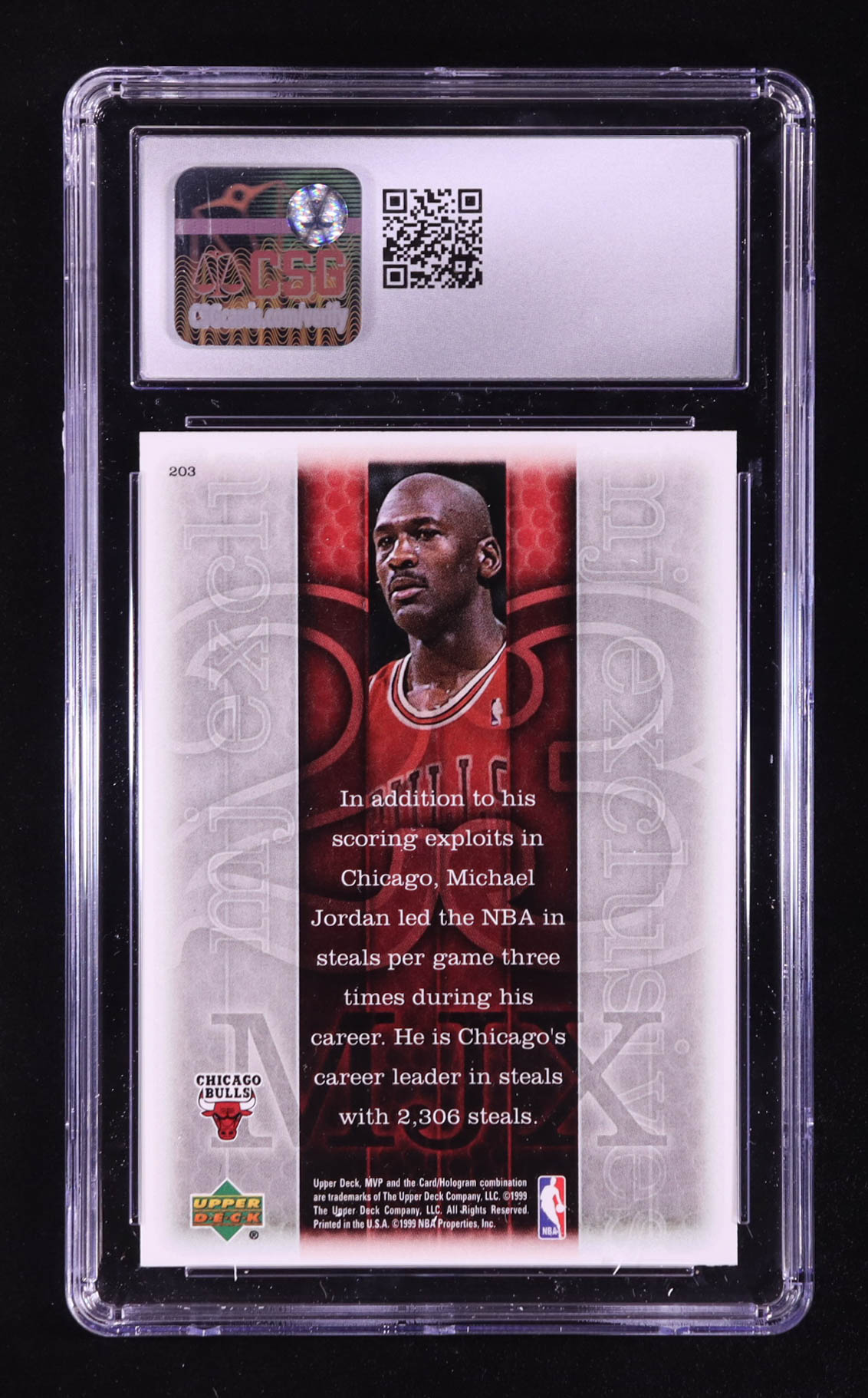 Michael Jordan 1999-00 Upper Deck MVP #203 (CSG 10) at PristineAuction.com Michael Jordan 1999-00 Upper Deck MVP #203 (CSG 10) at PristineAuction.com