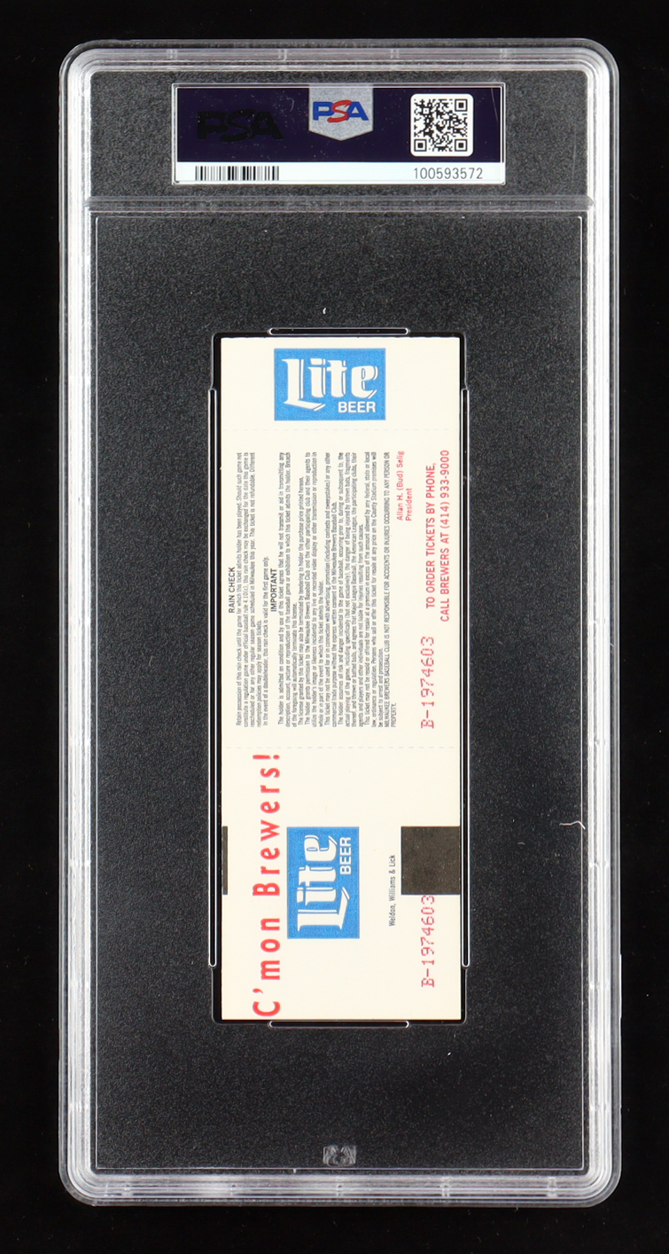 Robin Yount Signed 1992 Brewers Ticket Inscribed "3,000th Hit" (PSA | Autograph Graded PSA 10) at PristineAuction.com Robin Yount Signed 1992 Brewers Ticket Inscribed "3,000th Hit" (PSA | Autograph Graded PSA 10) at PristineAuction.com