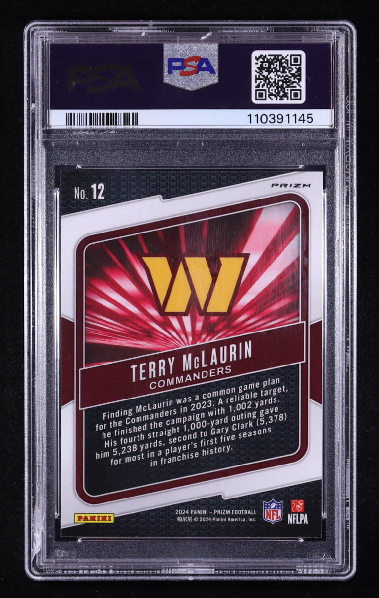 Terry McLaurin 2024 Panini Prizm Hype Prizms Green Wave #12 (PSA 10) at PristineAuction.com Terry McLaurin 2024 Panini Prizm Hype Prizms Green Wave #12 (PSA 10) at PristineAuction.com