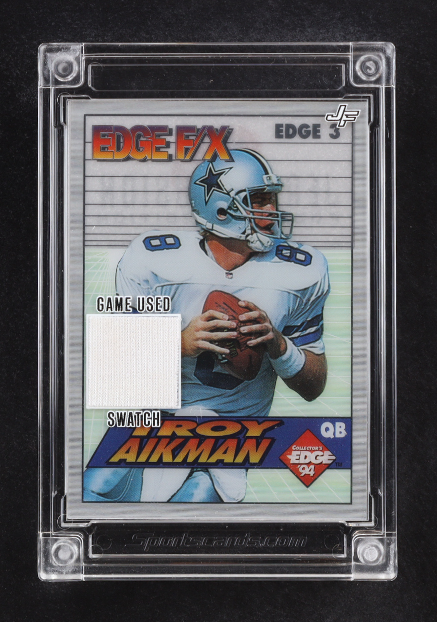 Troy Aikman 2024 Jersey Fusion Edge F/X Game Used Swatch #TA96 at PristineAuction.com Troy Aikman 2024 Jersey Fusion Edge F/X Game Used Swatch #TA96 at PristineAuction.com