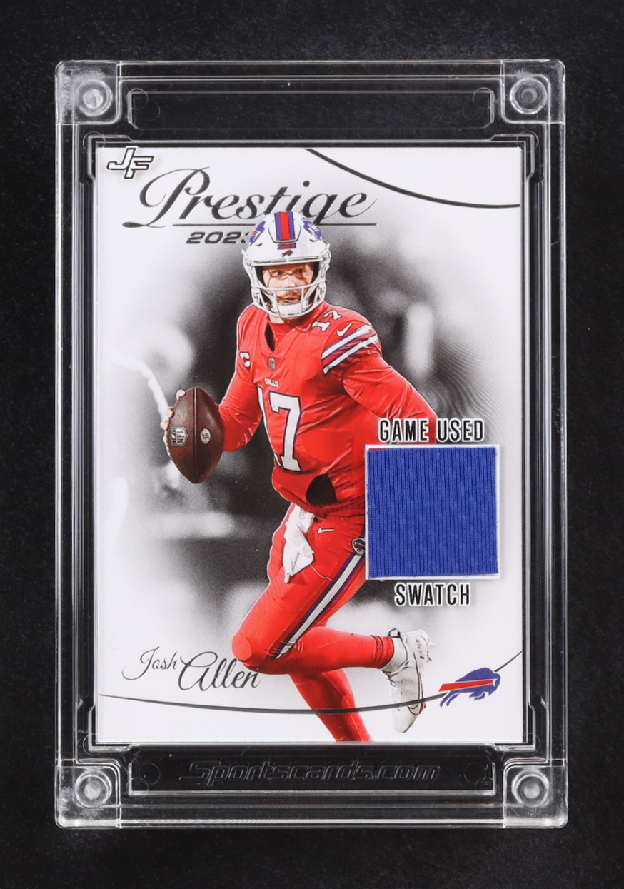 Josh Allen 2024 Jersey Fusion Prestige 2021 Game Used Swatch #JA18 at PristineAuction.com Josh Allen 2024 Jersey Fusion Prestige 2021 Game Used Swatch #JA18 at PristineAuction.com