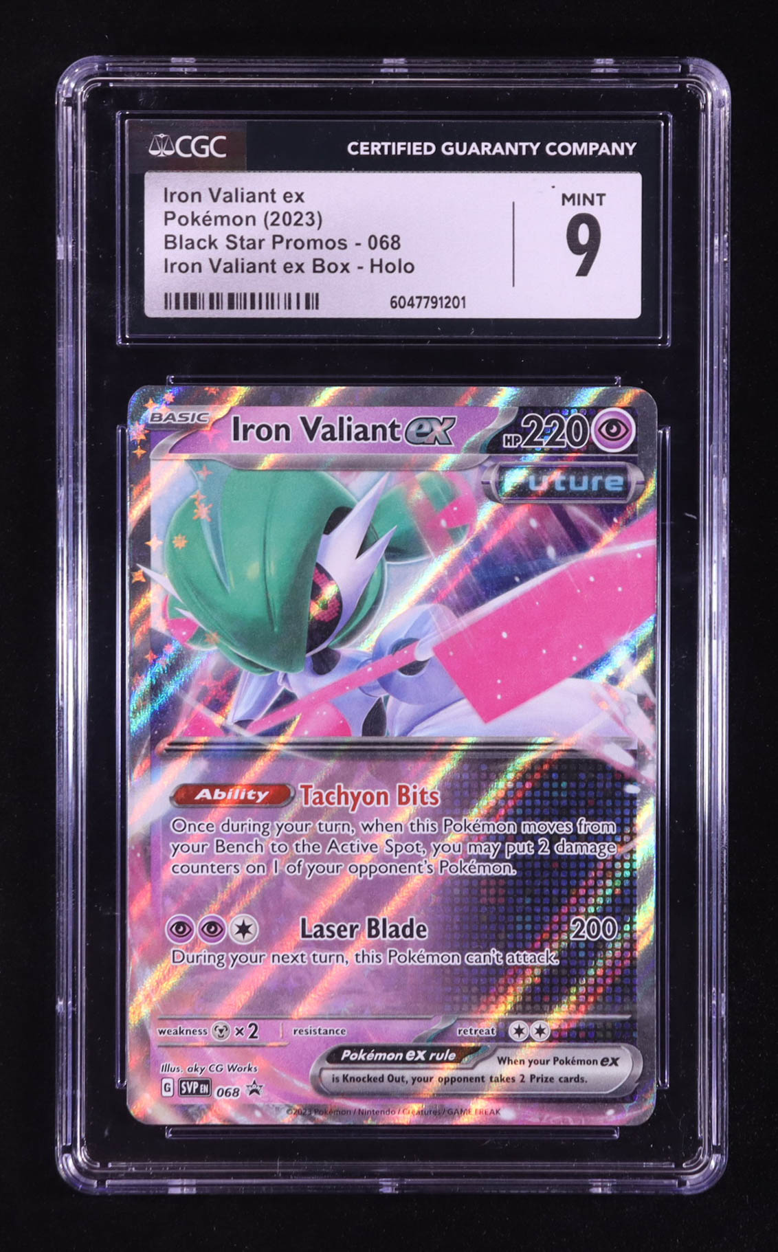Iron Valiant EX 2023-24 Pokemon Scarlet and Violet Black Star Promos #068 (CGC 9) at PristineAuction.com Iron Valiant EX 2023-24 Pokemon Scarlet and Violet Black Star Promos #068 (CGC 9) at PristineAuction.com