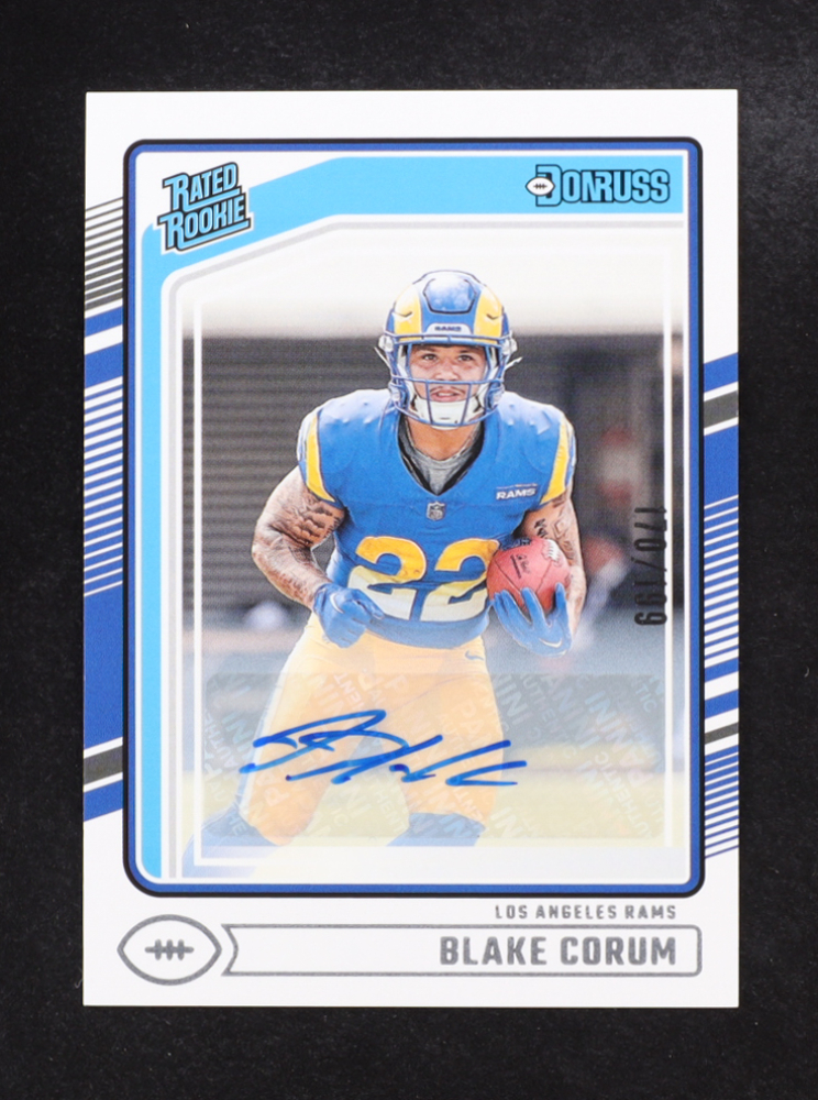 Blake Corum 2024 Donruss Rated Rookies Autographs #322 #170/199 RC