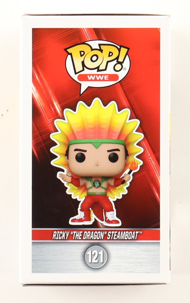 Ricky "The Dragon" Steamboat Signed WWE #121 Funko Pop! Vinyl Figure Inscribed "HOF 2009" (Beckett) at PristineAuction.com Ricky "The Dragon" Steamboat Signed WWE #121 Funko Pop! Vinyl Figure Inscribed "HOF 2009" (Beckett) at PristineAuction.com
