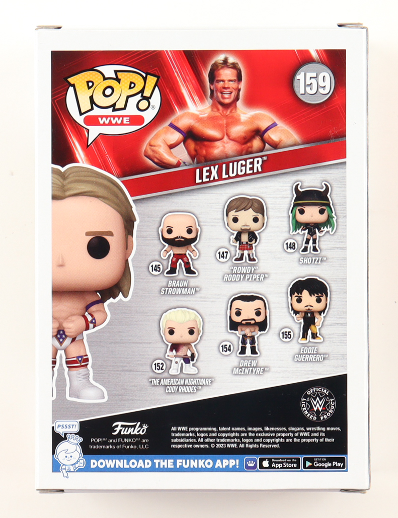 Lex Luger Signed WWE #159 Funko Pop! Vinyl Figure Inscribed "HOF 25" (Beckett) at PristineAuction.com Lex Luger Signed WWE #159 Funko Pop! Vinyl Figure Inscribed "HOF 25" (Beckett) at PristineAuction.com