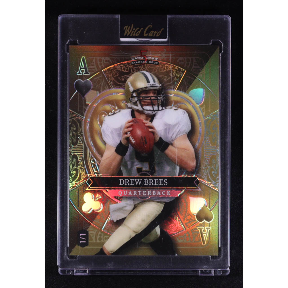 Drew Brees 2024 Wild Card 5 Card Draw Stacked Deck Ace of Hearts ...