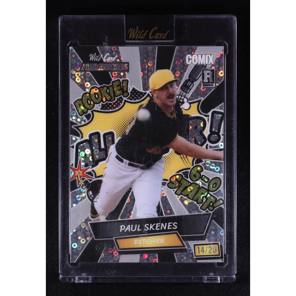 Paul Skenes 2024 Wild Card Alumination Comix All-Star! Donut Cirlces Silver #ACYAPS4 RC #14/20 at PristineAuction.com Paul Skenes 2024 Wild Card Alumination Comix All-Star! Donut Cirlces Silver #ACYAPS4 RC #14/20 at PristineAuction.com